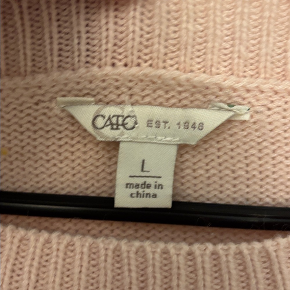 Cato Blush Ruffled Crew Neck Sweater - Picture 2 of 5